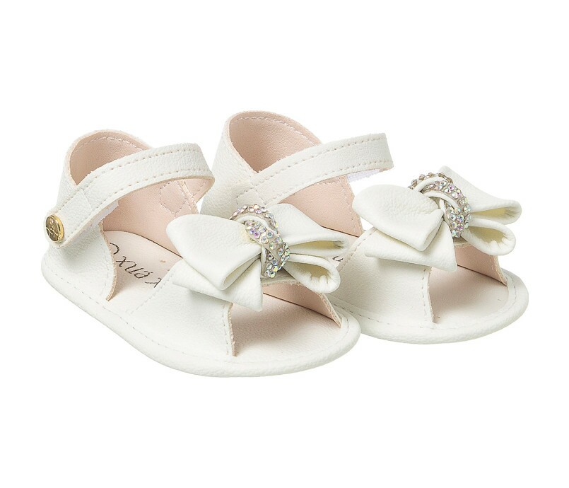 Sandália Infantil Feminina Bárbara Laço Branco - Xuá Xuá