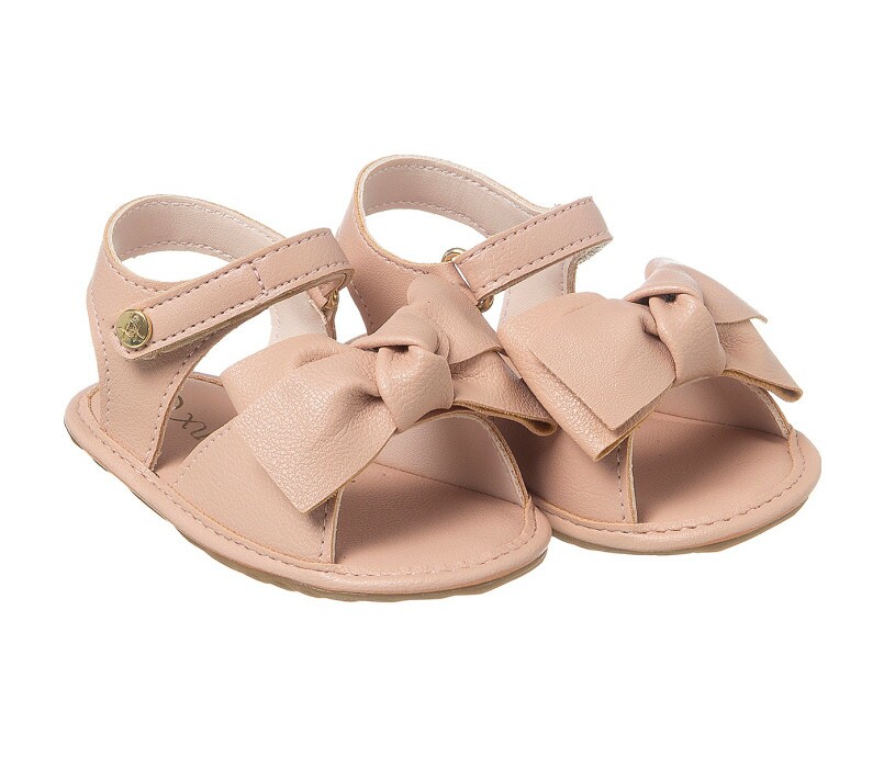 Sandália Infantil Feminina Bambina Laço Rosé - Xuá Xuá