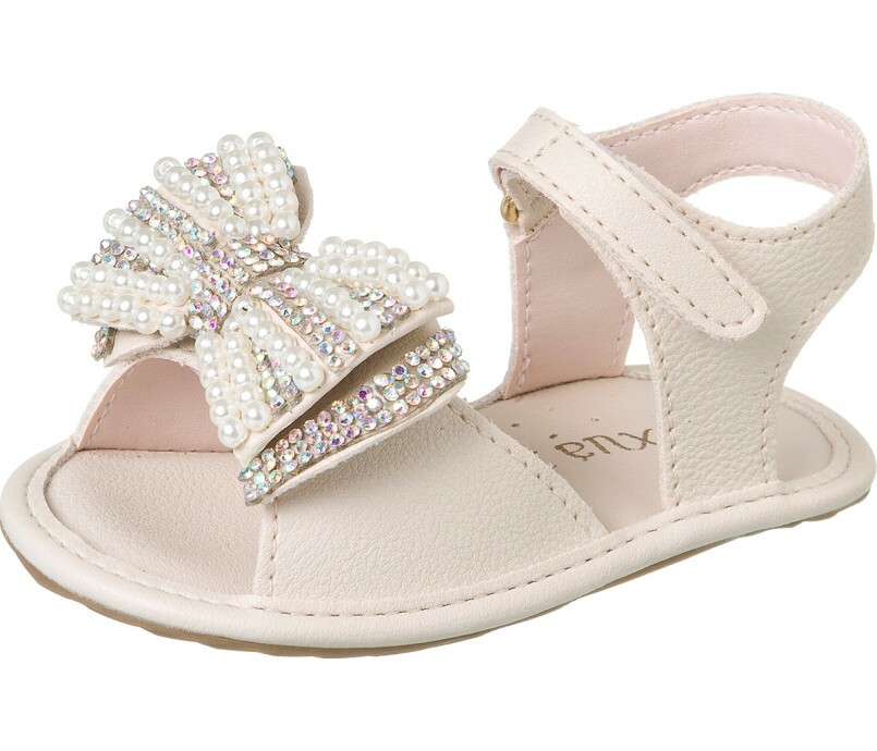 Sandália Infantil Feminina Bambina Pérolas Offwhite - Xuá Xuá