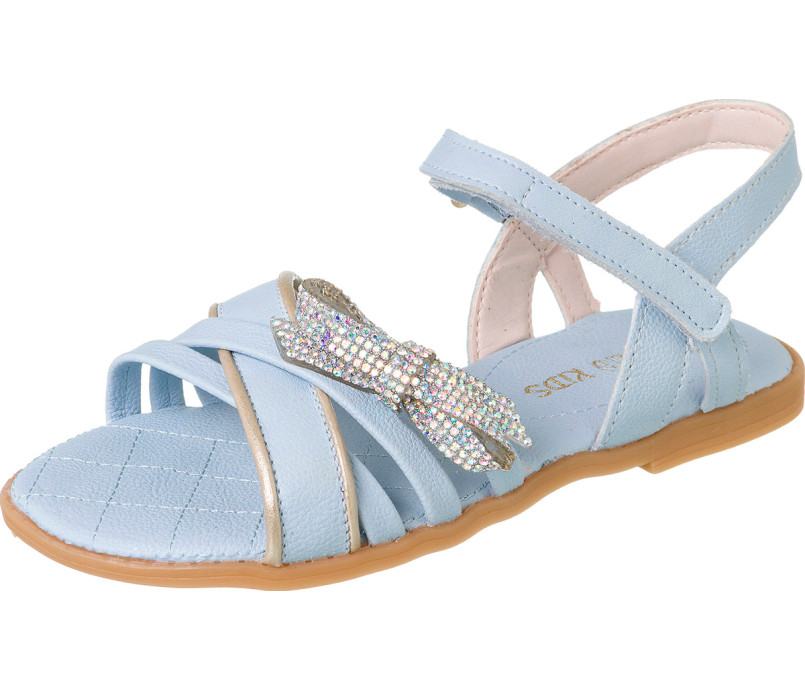 Sand lia Infantil Feminina Aquarela Strass Azul Claro Xu Xu