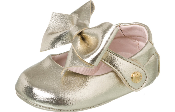 Sapatilha Infantil Feminina Laço Ouro Maria Angelina