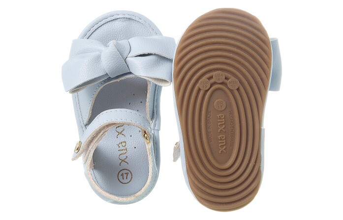 Sandália Infantil Feminina Bambina Laço Azul Claro - Xuá Xuá