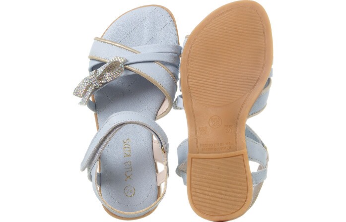 Sandália Infantil Feminina Aquarela Strass Azul Claro - Xuá Xuá