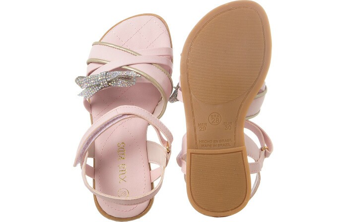 Sandália Infantil Feminina Aquarela Strass Nude - Xuá Xuá