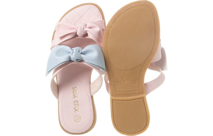 Sandália Infantil Feminina Aquarela Laços Nude - Xuá Xuá