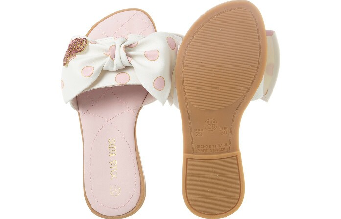 Sandália Infantil Feminina Aquarela Poá Branco - Xuá Xuá