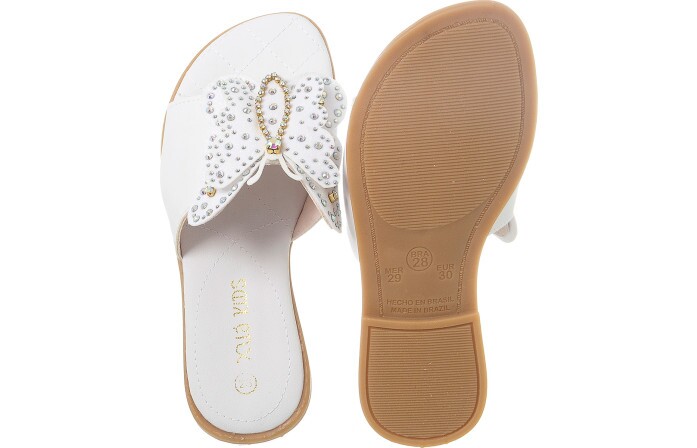 Sandália Infantil Feminina Aquarela Borboleta Branco - Xuá Xuá