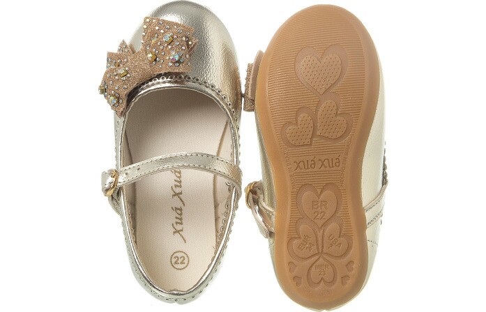 Sapatilha Infantil Feminina Little Woman Laço Ouro - Xuá Xuá 