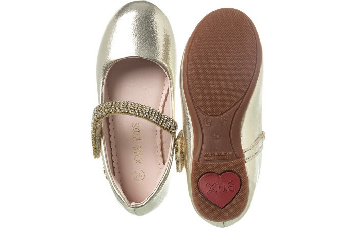 Sapatilha Infantil Feminina Charlotte Strass Ouro - Xuá Xuá