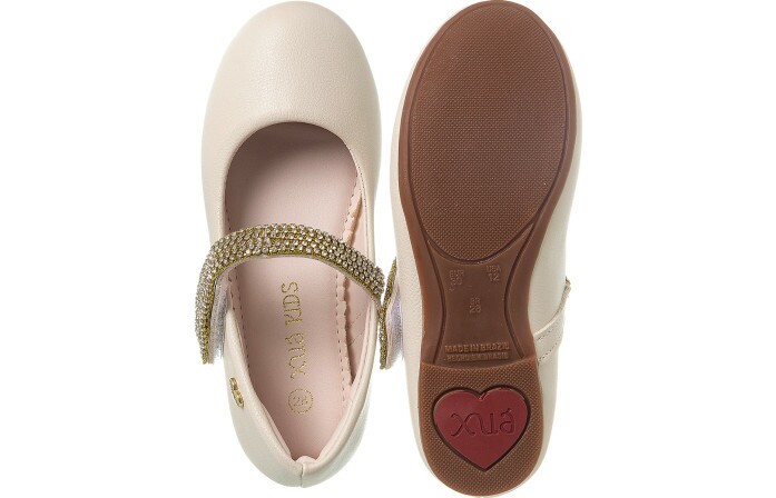 Sapatilha Infantil Feminina Charlotte Strass Offwhite - Xuá Xuá