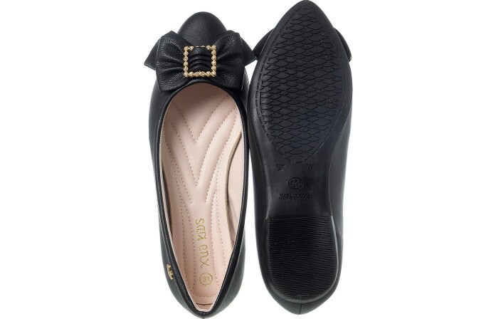 Sapatilha Infantil Feminina Bailarina Strass Preto - Xuá Xuá