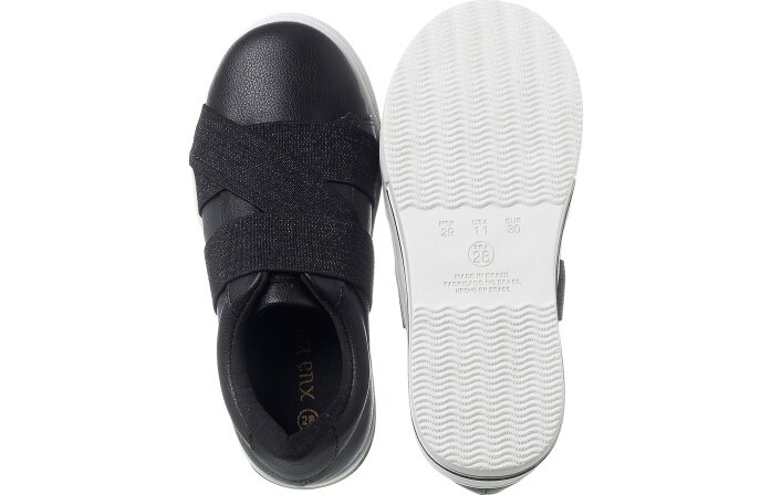 Tênis Infantil Feminino Flat Magic Elásticos Preto - Xuá Xuá