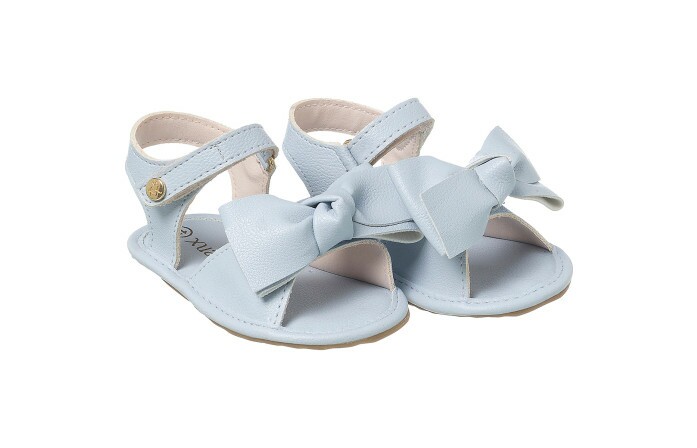 Sandália Infantil Feminina Bambina Laço Azul Claro - Xuá Xuá