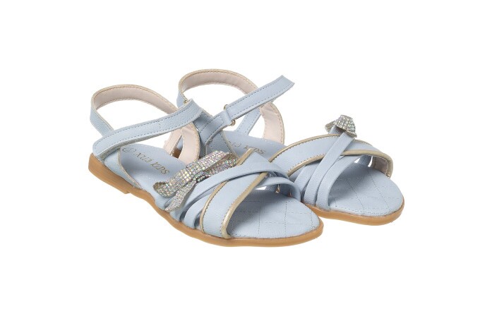 Sandália Infantil Feminina Aquarela Strass Azul Claro - Xuá Xuá