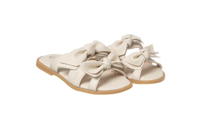 Sandália Infantil Feminina Aquarela Laços Offwhite - Xuá Xuá