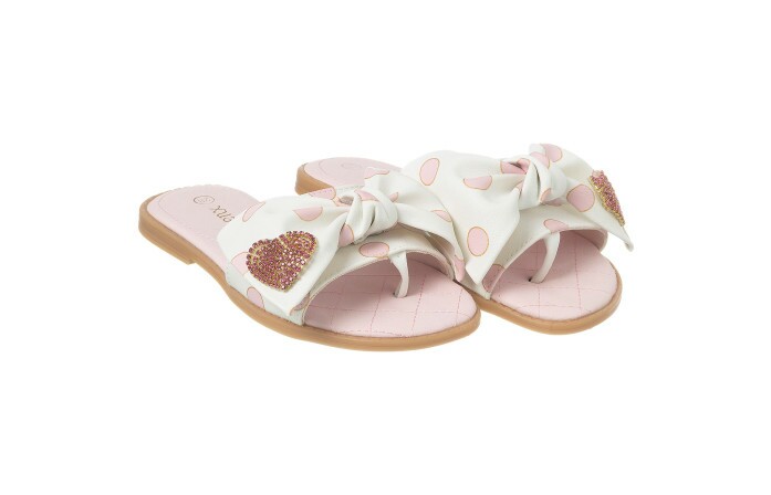 Sandália Infantil Feminina Aquarela Poá Branco - Xuá Xuá