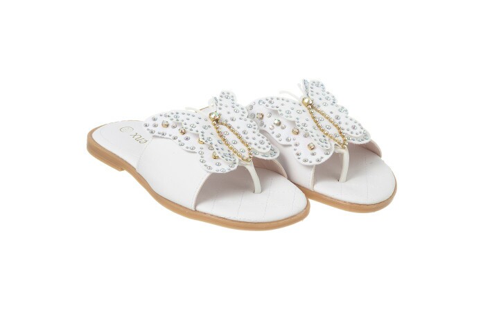 Sandália Infantil Feminina Aquarela Borboleta Branco - Xuá Xuá