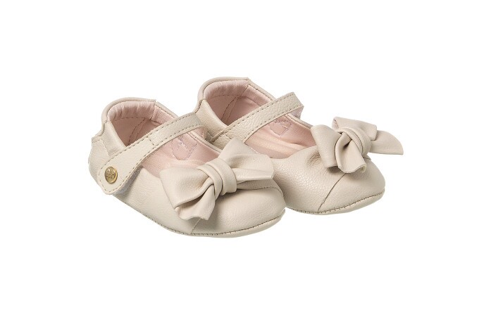 Sapatilha Infantil Feminina Laço Offwhite Maria Angelina - Xuá Xuá