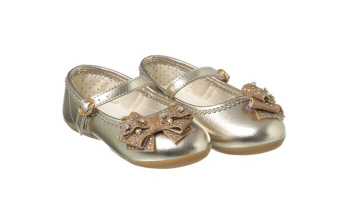 Sapatilha Infantil Feminina Little Woman Laço Ouro - Xuá Xuá 