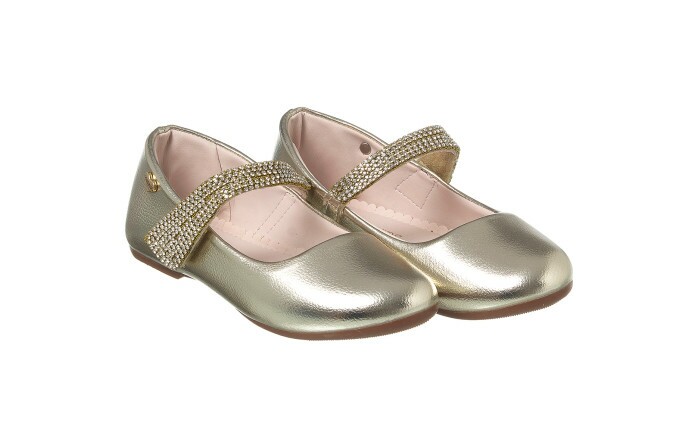 Sapatilha Infantil Feminina Charlotte Strass Ouro - Xuá Xuá