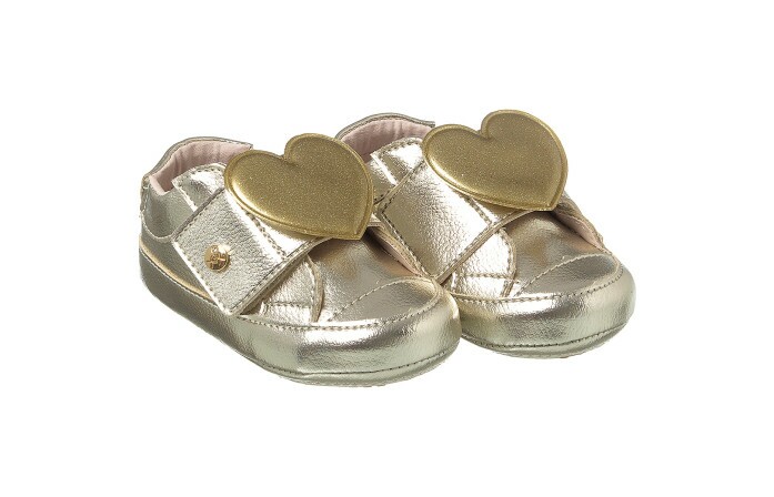 Tênis Infantil Feminino Baby Style Coração Ouro - Xuá Xuá