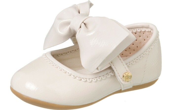 Sapatilha Infantil Feminina Little Woman Laço Offwhite