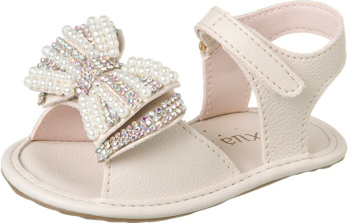 Sandália Infantil Feminina Bambina Pérolas Offwhite - Xuá Xuá