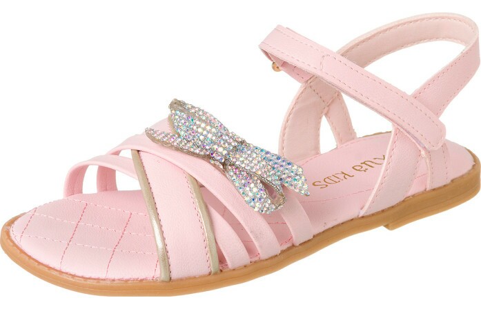 Sandália Infantil Feminina Aquarela Strass Nude - Xuá Xuá