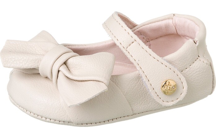 Sapatilha Infantil Feminina Laço Offwhite Maria Angelina - Xuá Xuá