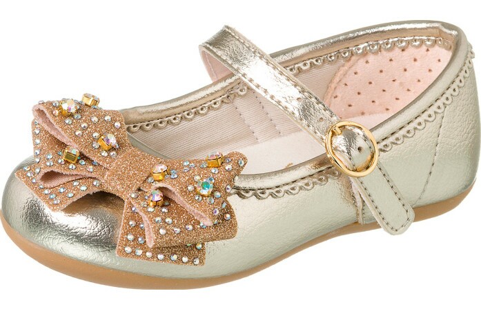 Sapatilha Infantil Feminina Little Woman Laço Ouro - Xuá Xuá 