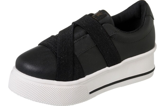 Tênis Infantil Feminino Flat Magic Elásticos Preto - Xuá Xuá