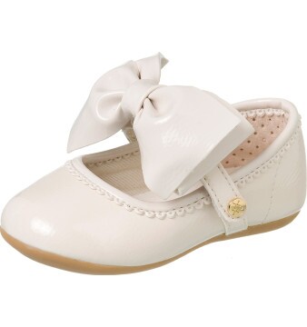 Sapatilha Infantil Feminina Little Woman Laço Offwhite