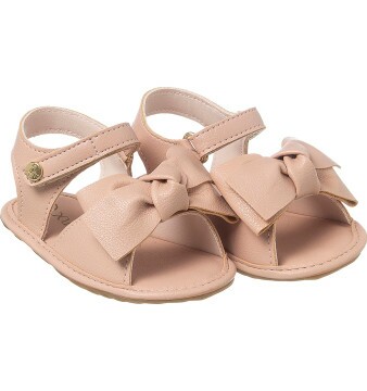 Sandália Infantil Feminina Bambina Laço Rosé - Xuá Xuá