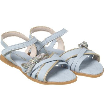 Sandália Infantil Feminina Aquarela Strass Azul Claro - Xuá Xuá