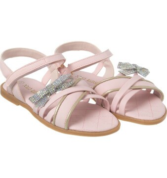 Sandália Infantil Feminina Aquarela Strass Nude - Xuá Xuá