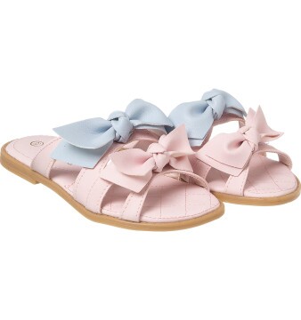Sandália Infantil Feminina Aquarela Laços Nude - Xuá Xuá