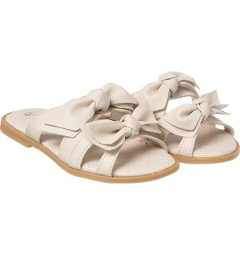 Sandália Infantil Feminina Aquarela Laços Offwhite - Xuá Xuá