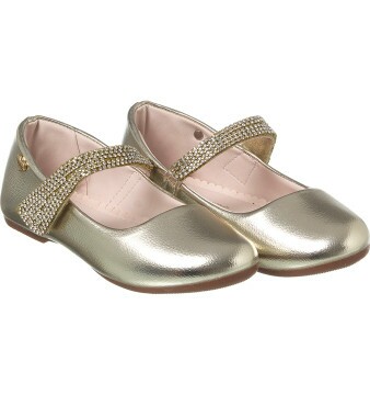 Sapatilha Infantil Feminina Charlotte Strass Ouro - Xuá Xuá