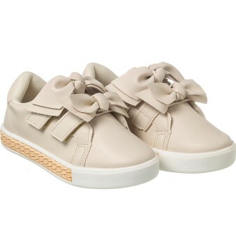Tênis Infantil Feminino It Girl Laço Duplo Offwhite - Xuá Xuá