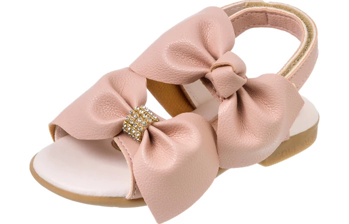 Sandália Infantil Feminina Adoleta Laço Rosé