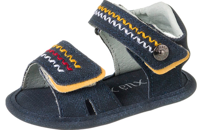 Sandália Infantil Masculina Neném Comfort Bordado Marinho