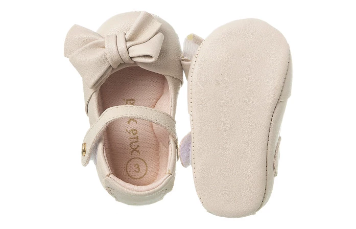 Sapatilha Infantil Feminina Laço Offwhite Maria Angelina - Xuá Xuá