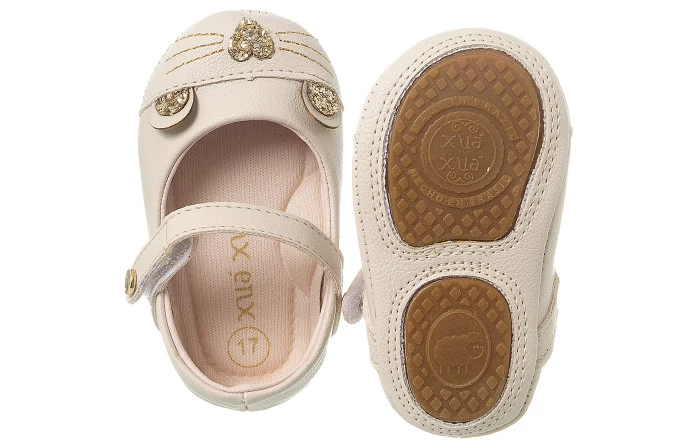 Sapatilha Infantil Feminina Baby Star Gatinho Offwhite - Xuá Xuá