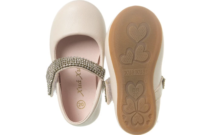 Sapatilha Infantil Feminina Little Woman Strass Offwhite - Xuá Xuá 
