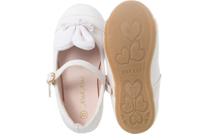 Sapatilha Infantil Feminina Little Woman Glitter Branco - Xuá Xuá 