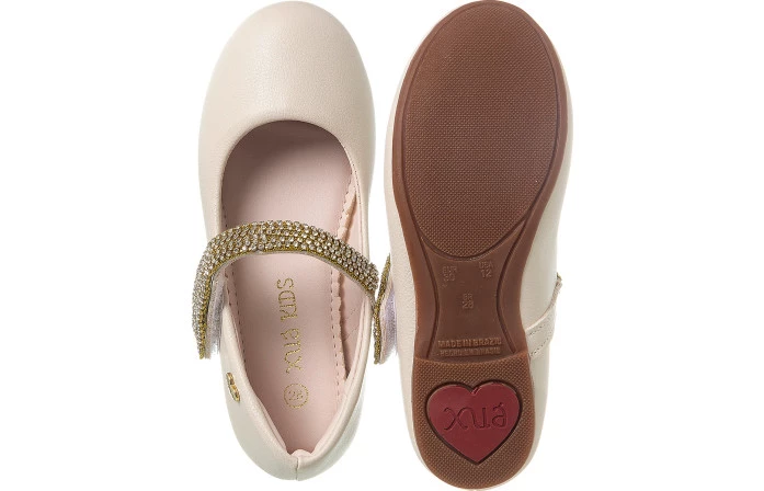 Sapatilha Infantil Feminina Charlotte Strass Offwhite - Xuá Xuá