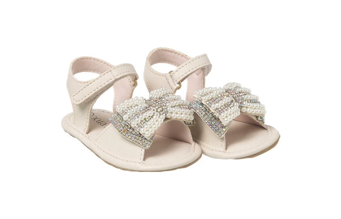 Sandália Infantil Feminina Bambina Pérolas Offwhite - Xuá Xuá