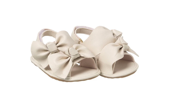 Sandália Infantil Feminina Bambina Laços Offwhite - Xuá Xuá