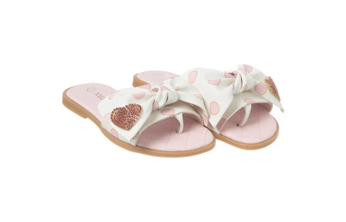 Sandália Infantil Feminina Aquarela Poá Branco - Xuá Xuá