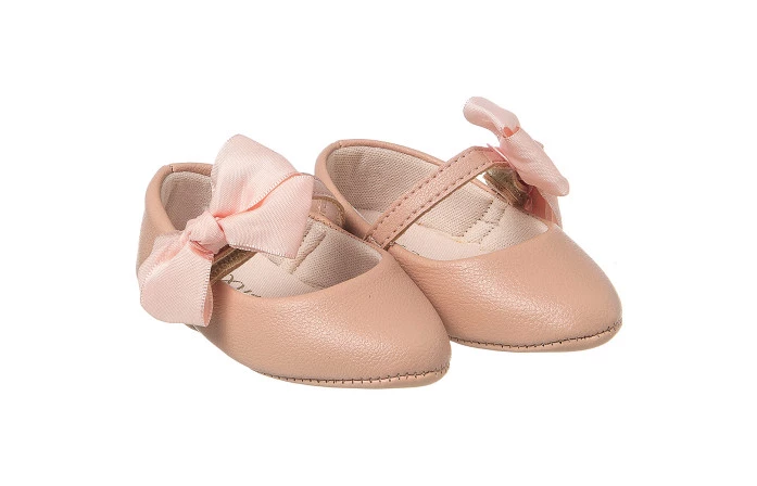 Sapatilha Infantil Feminina Bico Fino Mini-Me Laço Rosé - Xuá Xuá